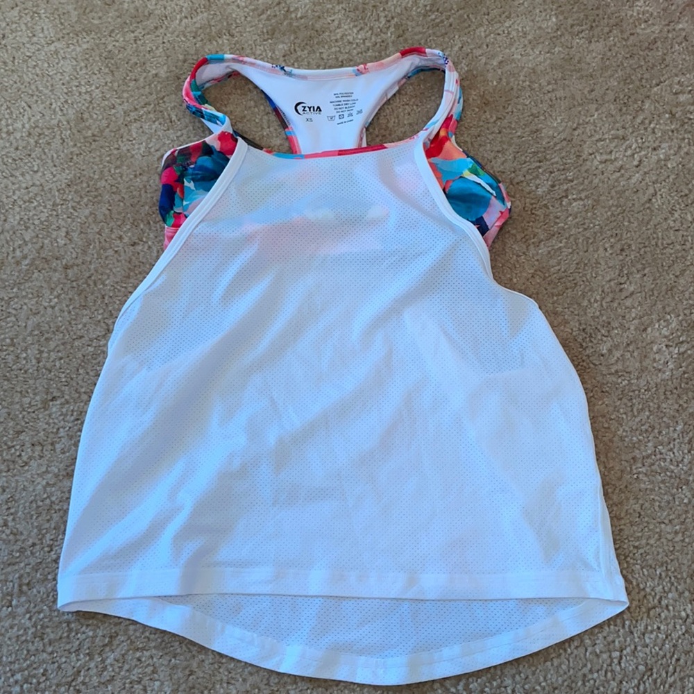 Zyia top with Connected sports bra